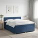 vidaXL Boxspringbed met matras met hoofdeinde Blauw 200 x 200 cm Stof