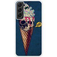 Ice cream skull blue Bedrukt siliconen hoesje compatibel met Galaxy S22 Plus