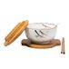 lachineuse - Grote Aziatische Porseleinen Kom - Soep & Noedels - Witte Tint ø 16 cm - Japanse Zen Stijl - Inhoud 1000 ml - Lepel, Eetstokjes & Houder - Decoratief Japans Serviesgoed