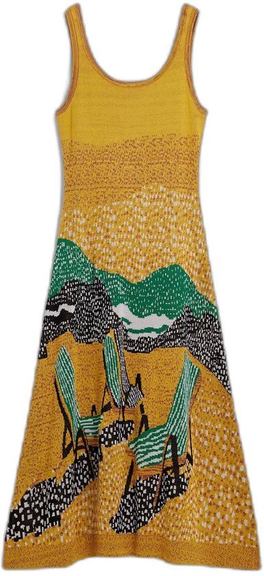 Desigual Damesjurk Tulum Bruin Dierenprint Mouwloos Kort Polyester L