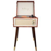 Halterrego Platenspeler Cottage Bluetooth Out 4 Afneembare Voeten Vintage Leer Patroon