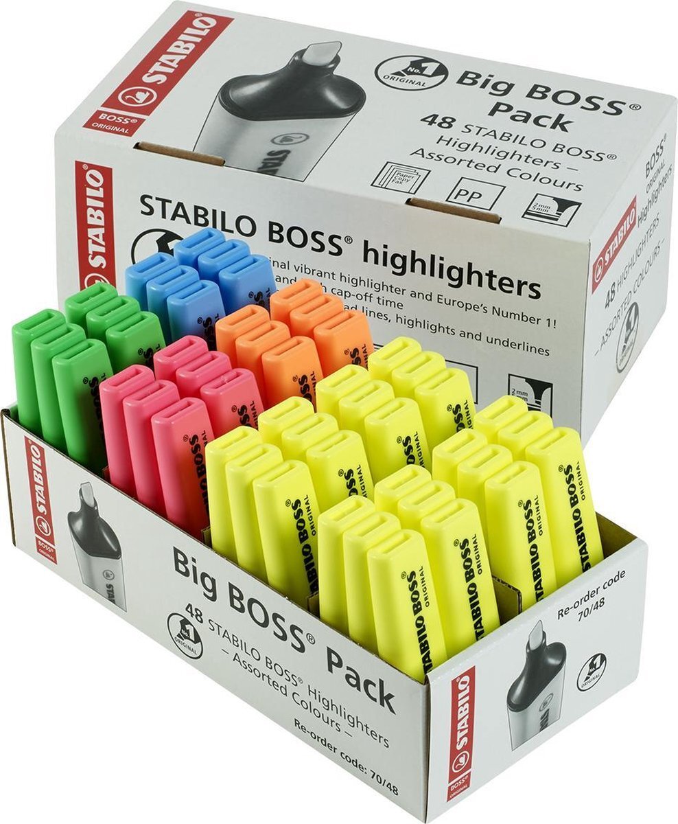 Stabilo BOSS ORIGINAL - Big BOSS Pack met 48 geassorteerde kleuren