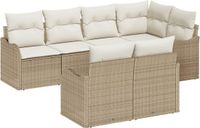 vidaXL Tuinbank Set Beige Poly Rattan