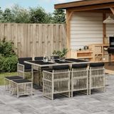 Prolenta Maison Exclusive Tuinset 11-delig met Kussens Lichtgrijs Polyrotan