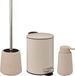5five Badkamer accessoires set - beige - zeeppompje/pedaalemmer/wc-borstel