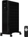 Auronic Radiateur à huile avec thermostat et écran - Chauffage 2500W - Poêle électrique - 3 réglages - Avec télécommande - Noir