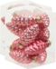 Merkloos / Sans marque Othmar Decorations Bv 24x Dennenappel kersthangers/kerstballen bubblegum roze van glas - 6 cm - mat/glans - Kerstboomversiering