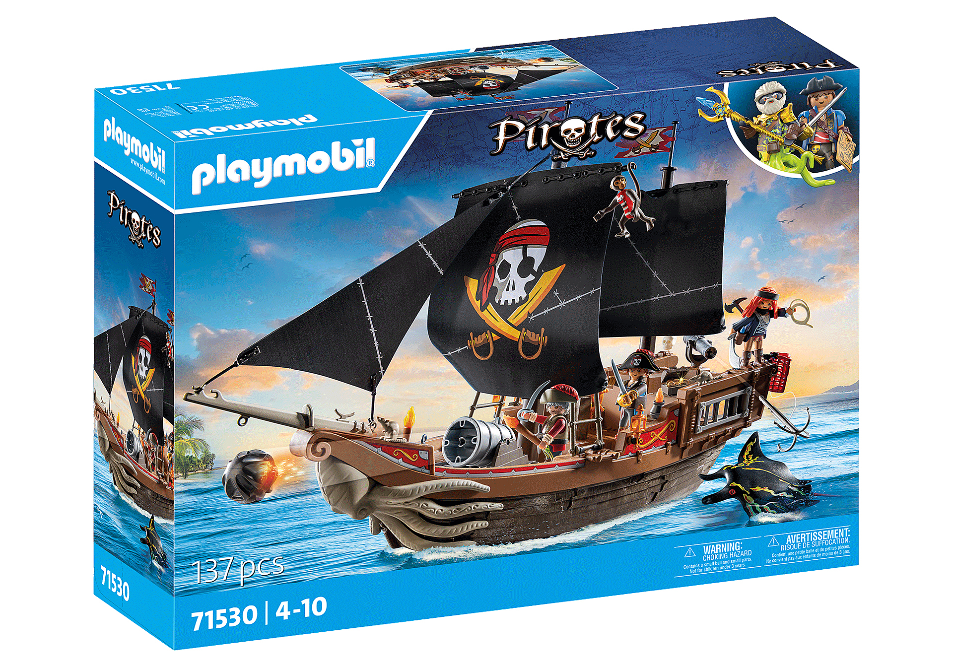PLAYMOBIL Pirates 71530 - Pirate Toy Set - Multicolour - For Kids Ages 4-10 - Indoor Play