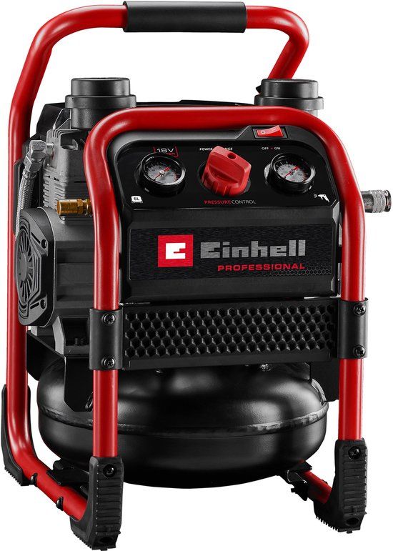 Einhell Accu Compressor SILENZZO 18/160 Solo - Power X-Change - 18 V/Li-ion - Max. 8 bar - 6 L tank - Olievrij - 59 dB - Zuigvermogen 160 l/min