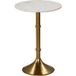 La Grande Prairie Table Basse Dorée Marbre Blanc 46x61cm