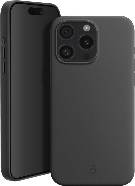 FORCE CASE Siliconen Hoesje voor Apple iPhone 15 Pro Max - Zwart
