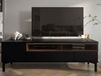 ROMU Meuble TV Noyer/Noir avec 1 porte et 3 tiroirs