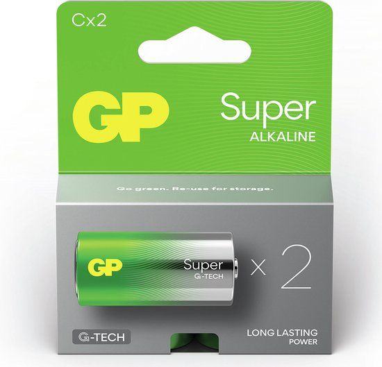 GP Super Alkaline C Batterijen 2 stuks
