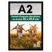 Americanflat A2 Fotolijst met Plexiglas - 42x59,4 cm Fotolijst Gemaakt van Samengesteld Hout voor Verticale of Horizontale Muurweergave - Moderne Lijst voor Posters & Foto’s - Zwart