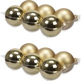 Othmara decorations Othmar Decorations 12x glazen kerstballen goud 8 cm mat - glans - kerstboomversiering
