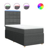 vidaXL Boxspringbed met matras, donkergrijs, 160x200 cm, gestoffeerd