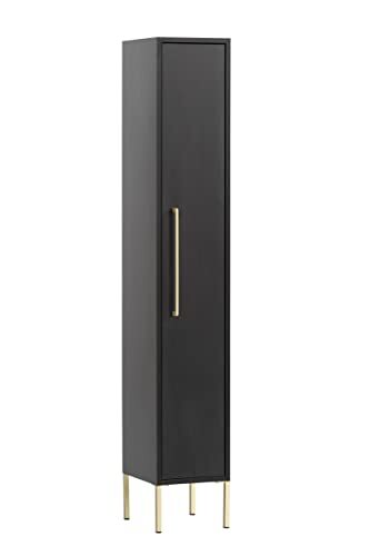 Schildmeyer Gloria Highboard, houtmateriaal, zwart/goud, 1 deur
