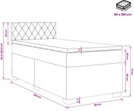 vidaXL Boxspringbed met matras, Lichtgrijs, 90 x 190 cm, Fluweel