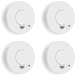 Smartwares 10.100.41 Rookmelder 4-pack - Photoelectrical Reflection Detector - White - 85 dB Alarm - Battery Powered