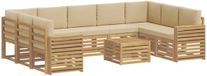 vidaXL - Buiten - bank - set - 10 - st - Wit - en - Beige - Polyester