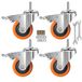 Stuurpen Heavy Duty wielen PVC M8-1.25x1 ″ (Stuurpen Diameter 8 mm, Stam Lengte: 1 ″) Wielen met rem Dubbele vergrendeling voor thuis, kantoor, industrie gebruik (2 inch, met rem)