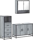 VidaXL Ensemble de meubles de salle de bain 3 pièces Gris Chêne Sonoma