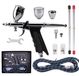 Airbrush set - Double action - 0.3 mm gun - With 0.5 and 0.8 mm needles - Hose and 3 cups