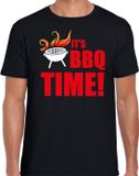 Bellatio Decorations Its bbq time t-shirt zwart - barbecue cadeau shirt voor heren - verjaardag / vaderdag kado XL