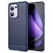 Oppo Étui Oppo Reno13 F en TPU Brossé - Fibre de Carbone - Bleu