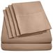 Sweet Home Collection 6-delige 1500 Supreme Collection geborsteld microvezel diepe zak lakenset 2 extra kussenslopen, extra voordelig, Camper korte Queen, taupe