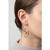 Purelei Flow Spiraalvormige oorringen voor dames, roestvrij staal, 14 karaats verguld, roze/zilver, symbool voor evenwicht en beweging, licht en expressief, diameter 60 mm
