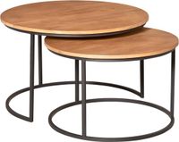 Merkloos Starfurn Salontafel Madison Natural - 70 cm - Set van 2