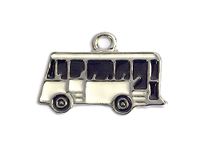 INNSPIRO NICE CHARMS Bus hanger metaal wit en zwart, 20 x 13 mm, 25 en, 11x24mm.
