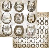 STAMPERIA INTERNATIONAL, KFT SBB801 Dubbelgelaatssmeerpapier Romantic Horses hoefijzer, meerkleurig, 30,5 x 30,5 cm, 10 stuks