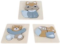 Merkloos / Sans marque Big Tree Puzzel Hout Dieren FSC, 5 stukjes