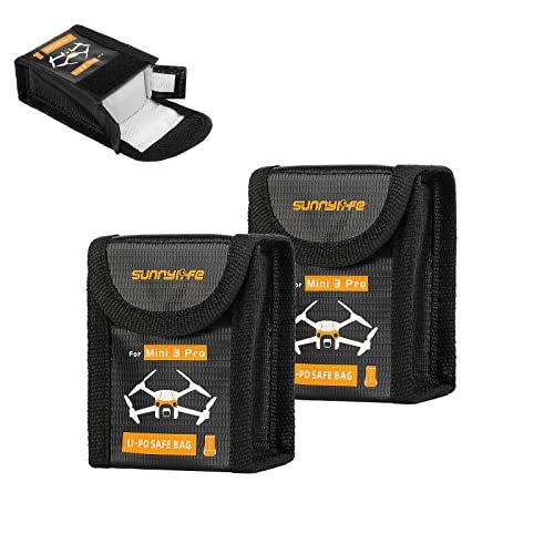 MotuTech brandwerende tas voor Lipo-accu voor DJI Mini 3 Pro batterijen, waterdicht, veiligheidstas (2 x voor 1 accu)