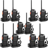 Retevis RT24 set talkies-walkies, talkie-walkie avec écouteur, PMR446, 16 canaux, CTCSS/DCS, talkie-walkie avec écouteur, radio sans fil pour écoles, sécurité, chantiers, secours, etc. (10 pièces)