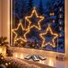 Relaxdays LED-Weihnachtsstern - Set van 3 - Binnen/Buiten - Weiß/Transparent - Metall