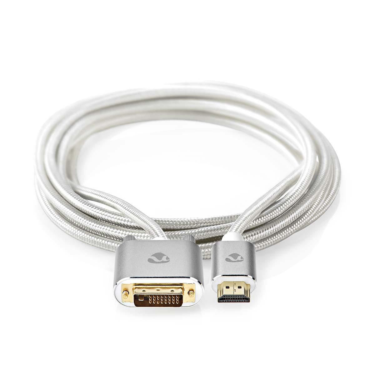 Nedis CCTB34800AL20 video kabel adapter 1 m HDMI Type A (Standaard) DVI-D Zilver