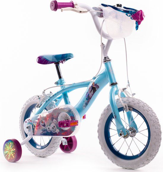 Disney Frozen Kinderfiets - 12 Inch - Blauw - Unisex - met Zijwieltjes