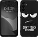 kwmobile Samsung Galaxy A15 5G Hoesje - Blanc/Noir TPU Backcover - Don't Touch My Phone Design