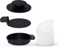 LEVIVO Hamburgerpers - Zwart/Wit - Rond