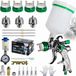 Pistolet à peinture Hvlp - Kit d'air comprimé - 4 buses - godet de 600 ml - Vert