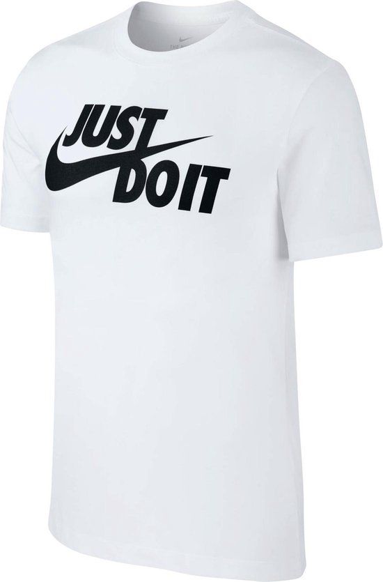 Nike Sportswear Just Do It Swoosh Heren T-Shirt - Wit/Zwart - Maat XL
