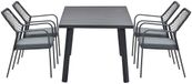 Garden Impressions Dido stoelen zwart 4 stuks + Terni tafel 160 cm