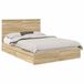 vidaXL Opbergbed met lade Sonoma Eik 140 x 200 cm Bewerkt hout