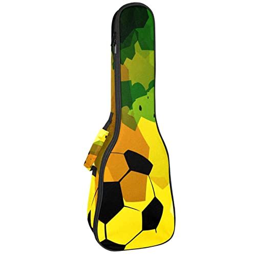 Mersov Tenor Ukulele Gigbag Waterdichte Ukelele Case Gewatteerde Rugzak, Geweldig voor Sopraan Concert (21/23/24") Abstracte aquarel voetbal voetbal
