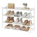 SONGMICS Schoenenrek, Bamboe Opbergrek met 3 Lagen, 70 x 25 x 51,5 cm | Stapelbaar, Multifunctioneel, voor Hal en Woonkamer, Wit, BAMBOU Collectie LBS053WZ01
