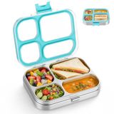 Cozary Lunchbox voor kinderen, roestvrij staal, 4 vakken, BPA-vrij, 800 ml, blauw