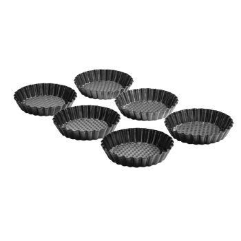 Kaiser Tartelettevormen - Ø10 cm - Set van 6 - Zwart